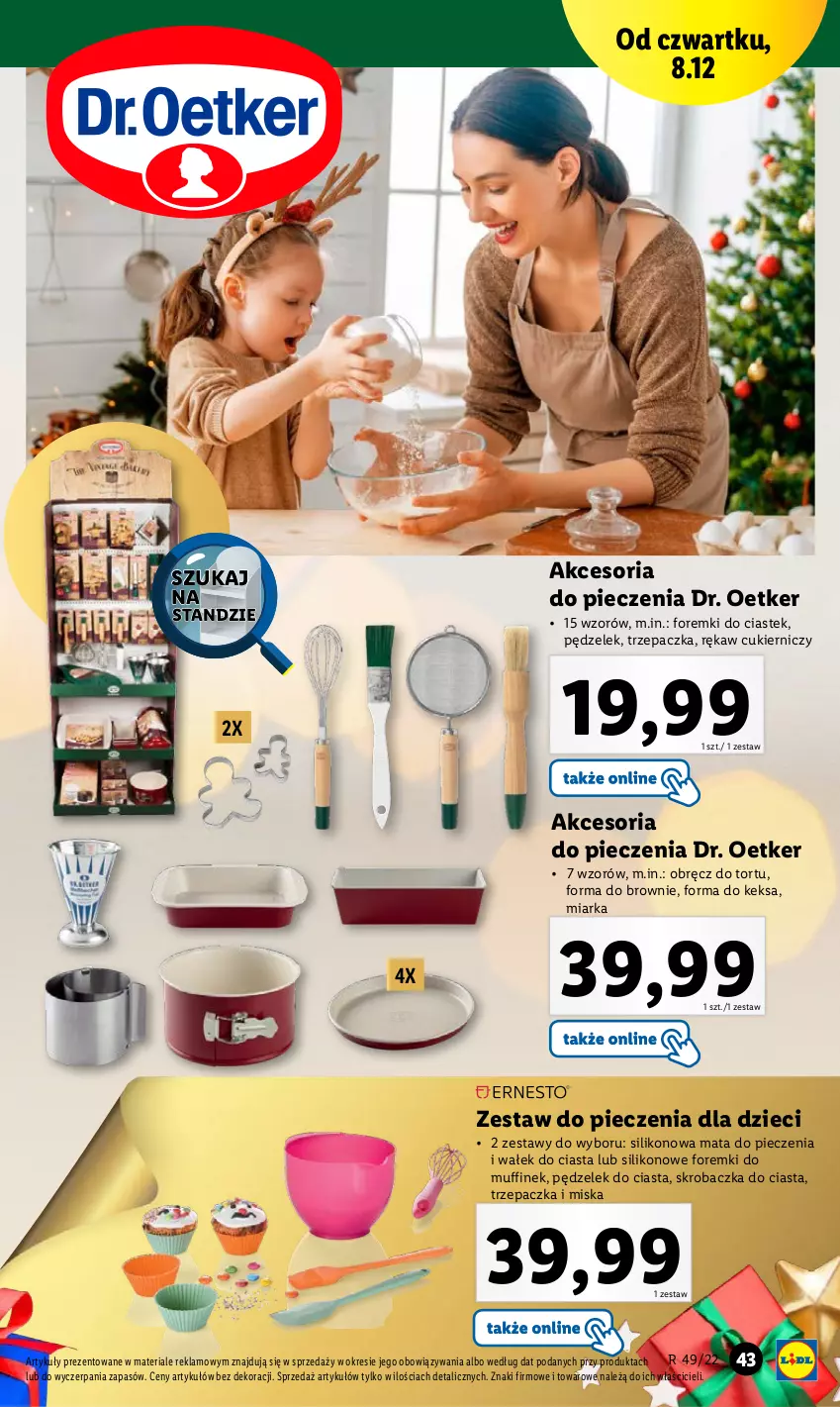 Gazetka promocyjna Lidl - GAZETKA - ważna 05.12 do 11.12.2022 - strona 45 - produkty: Brownie, Cukier, Dr. Oetker, Dzieci, Foremki, Miarka, Miska, Piec, Skrobaczka, Stek, Trzepaczka, Wałek, Wałek do ciasta