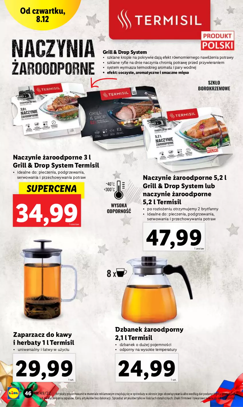 Gazetka promocyjna Lidl - GAZETKA - ważna 05.12 do 11.12.2022 - strona 48 - produkty: Dzbanek, Fa, Grill, Mięso, Mus, Naczynie żaroodporne, Piec, Por, Ser, Sok, Zaparzacz, Zaparzacz do kawy