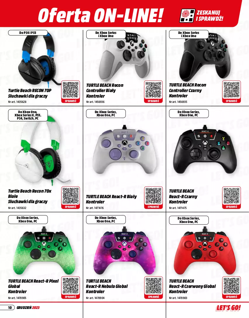 Gazetka promocyjna Media Markt - Gazetka Media Markt - ważna 01.12 do 31.12.2023 - strona 10 - produkty: Control, Gra, Kontroler, Roller, Ser, Słuchawki, Xbox