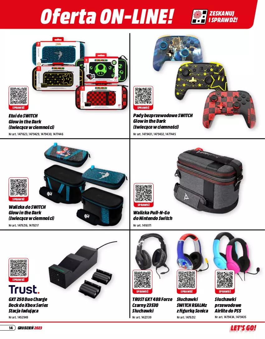 Gazetka promocyjna Media Markt - Gazetka Media Markt - ważna 01.12 do 31.12.2023 - strona 14 - produkty: Nintendo Switch, Rust, Ser, Słuchawki, Walizka, Xbox