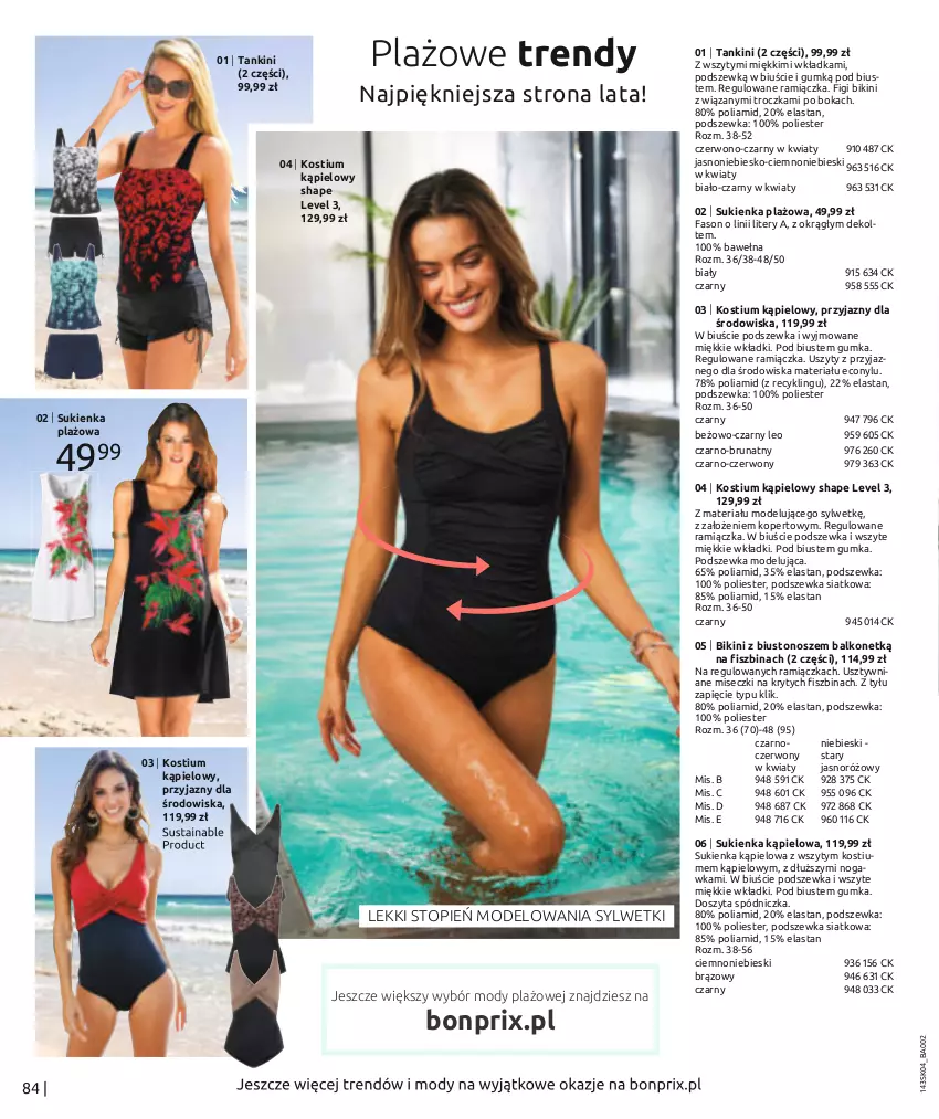 Gazetka promocyjna Bonprix - STYLOWO LATEM! - ważna 16.04 do 09.10.2021 - strona 86 - produkty: Bikini, Biustonosz, Fa, Figi, Kostium, Sukienka, Top, Wełna, Wkładki