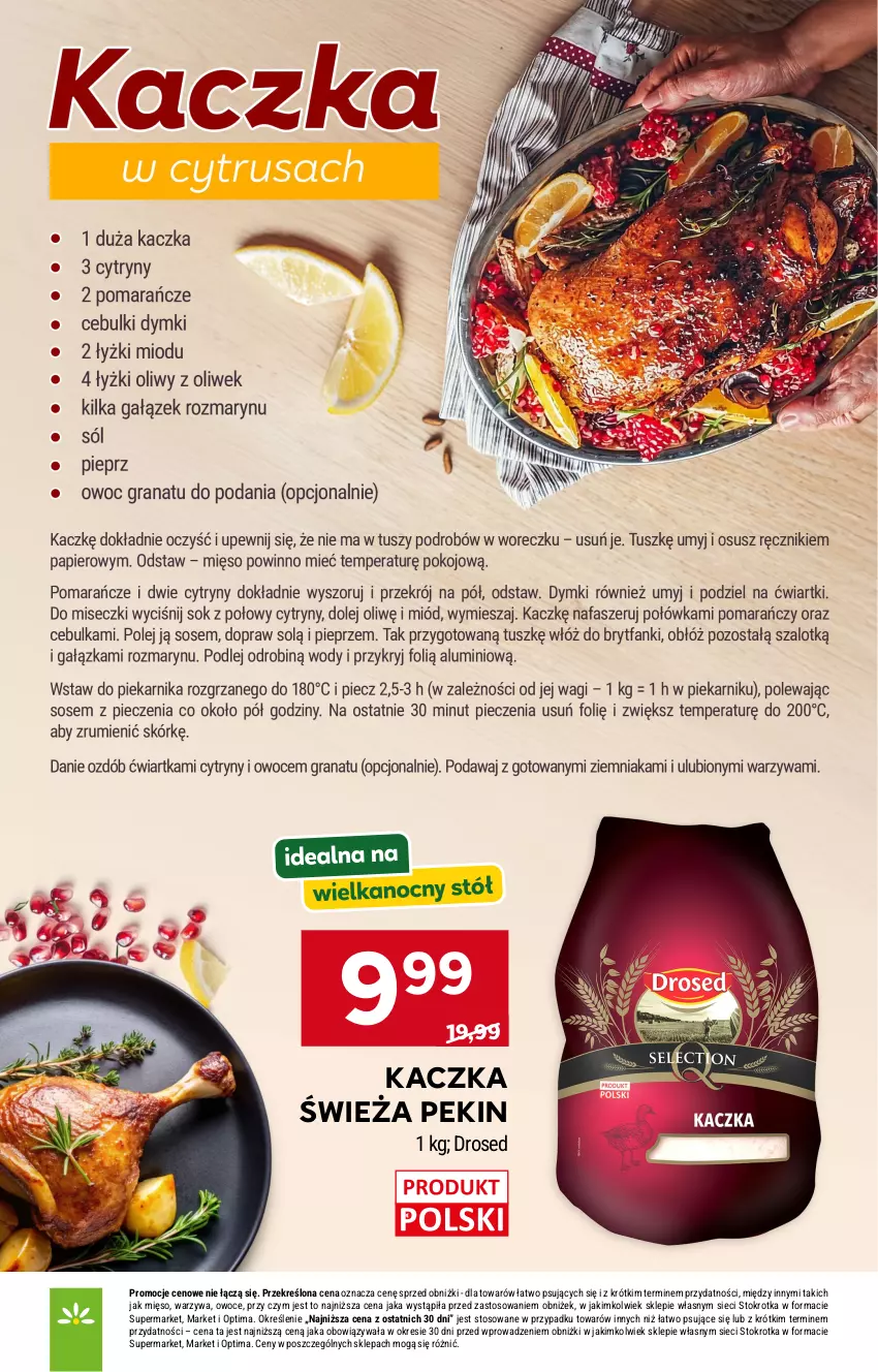 Gazetka promocyjna Stokrotka - Supermarket - ważna 26.03 do 01.04.2026 - strona 15 - produkty: Kaczka, Mięso, Optima, Owoce, Warzywa