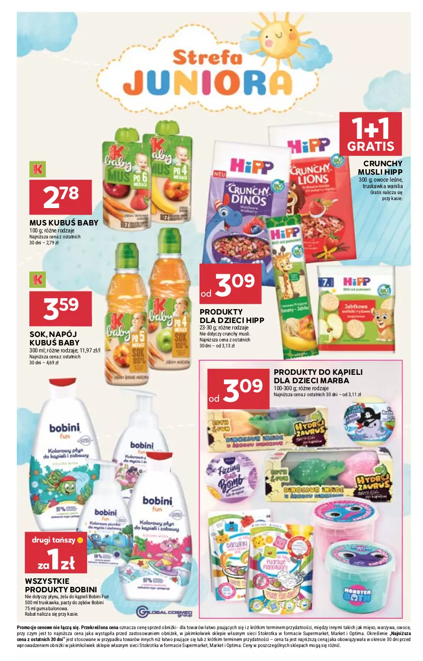 Gazetka promocyjna Stokrotka - Supermarket - ważna 26.03 do 01.04.2026 - strona 49 - produkty: Dzieci, Gra, HiPP, Kubuś, Mięso, Mus, Napój, Optima, Owoce, Sok, Warzywa