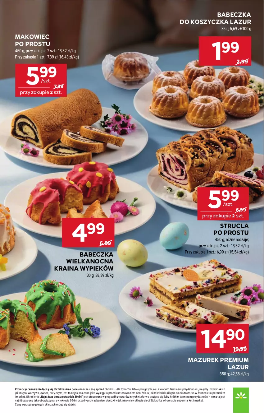 Gazetka promocyjna Stokrotka - Supermarket - ważna 26.03 do 01.04.2026 - strona 9 - produkty: Kosz, Lazur, Makowiec, Mięso, Owoce, Strucla, Warzywa