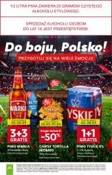 Gazetka promocyjna Stokrotka - Supermarket - Gazetka - ważna od 01.04 do 01.04.2026 - strona 42 - produkty: Piwa, Piwo, Warzywa, Gra, Chipsy, Tortilla, Tyskie, Warka, Optima, Owoce, Mięso