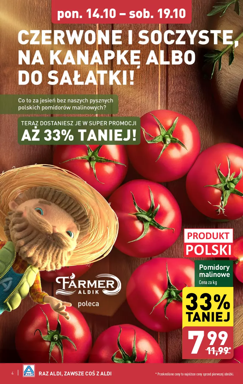 Gazetka promocyjna Aldi - Farmer ALDIK poleca świeże owoce i warzywa - ważna 14.10 do 19.10.2024 - strona 4 - produkty: Pomidory