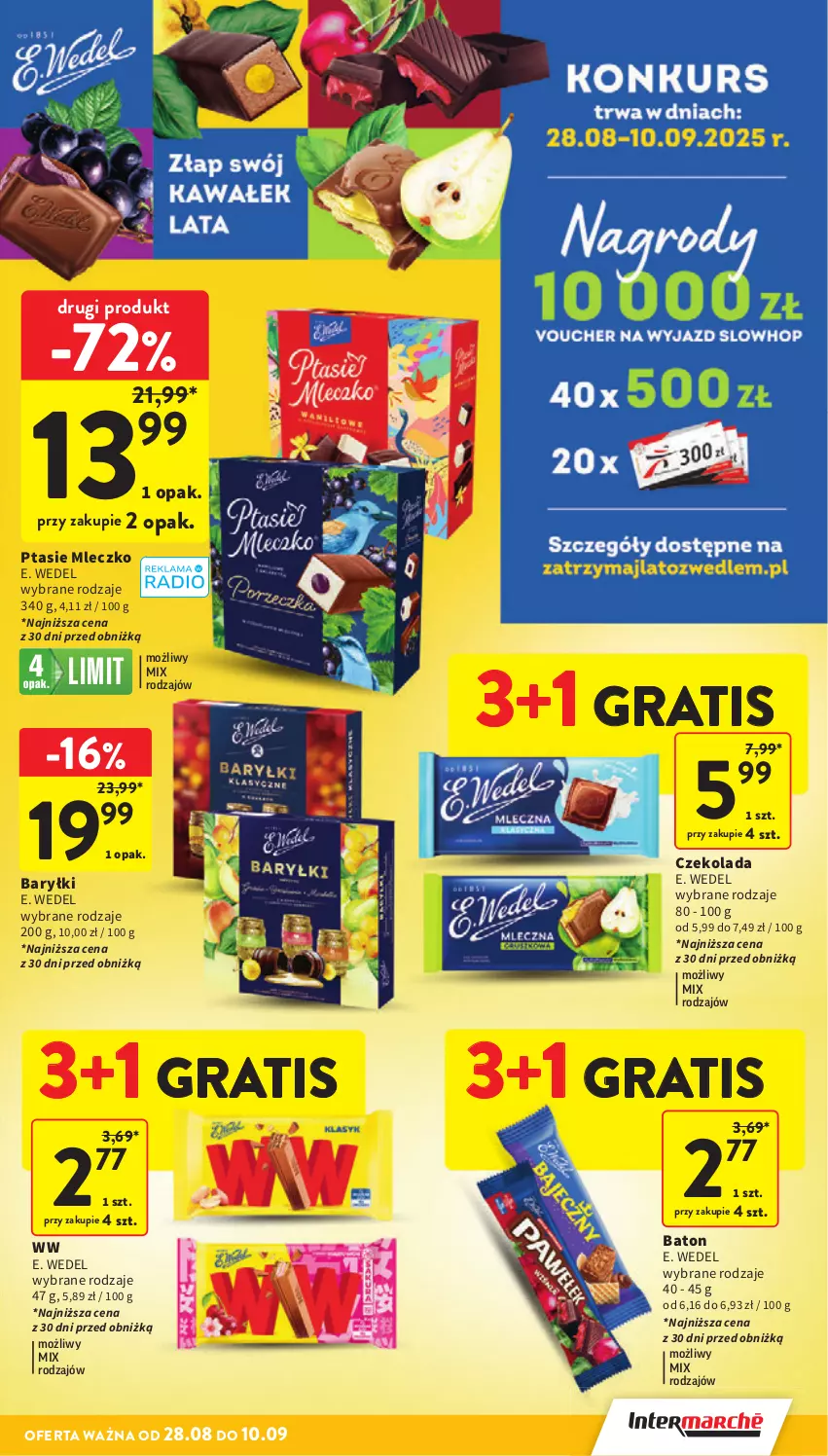Gazetka promocyjna Intermarche - Gazetka Intermarche - ważna 28.08 do 03.09.2025 - strona 29 - produkty: Baryłki, Baton, Czekolada, E. Wedel, Gra, Mleczko, Ptasie mleczko