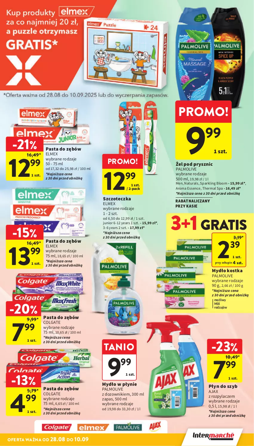Gazetka promocyjna Intermarche - Gazetka Intermarche - ważna 28.08 do 03.09.2025 - strona 35 - produkty: Ajax, Colgate, Dozownik, Elmex, Gra, LG, Mydło, Mydło w płynie, Palmolive, Pasta do zębów, Płyn do szyb, Szczoteczka