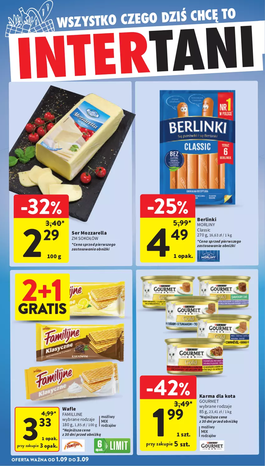 Gazetka promocyjna Intermarche - Gazetka Intermarche - ważna 28.08 do 03.09.2025 - strona 42 - produkty: Berlinki, Fa, Gra, Morliny, Mozzarella, Ser, Sok, Sokołów, Wafle