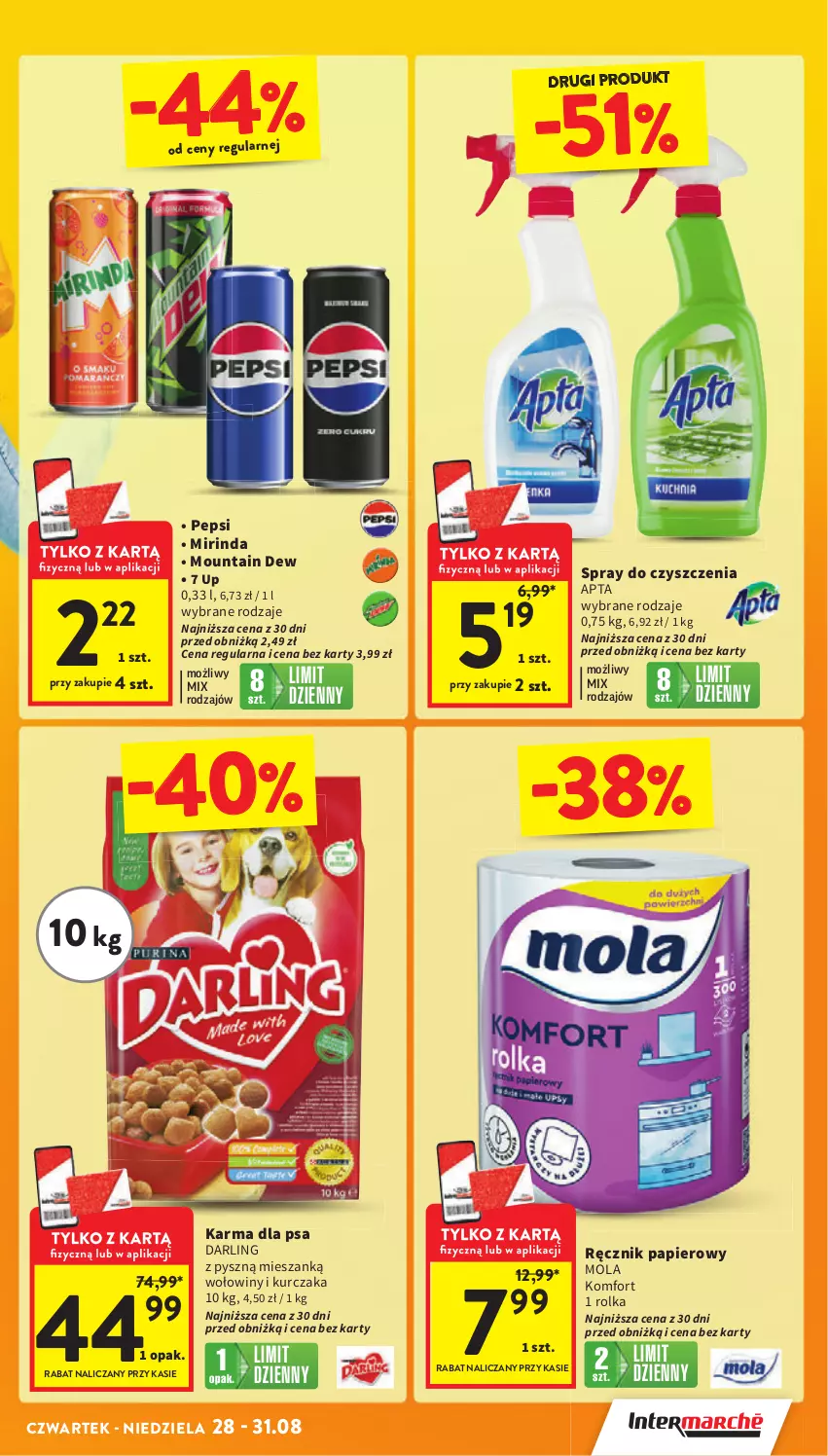 Gazetka promocyjna Intermarche - Gazetka Intermarche - ważna 28.08 do 03.09.2025 - strona 5 - produkty: Kurczak, Mirinda, Mola, Papier, Pepsi, Ręcznik, Spray do czyszczenia