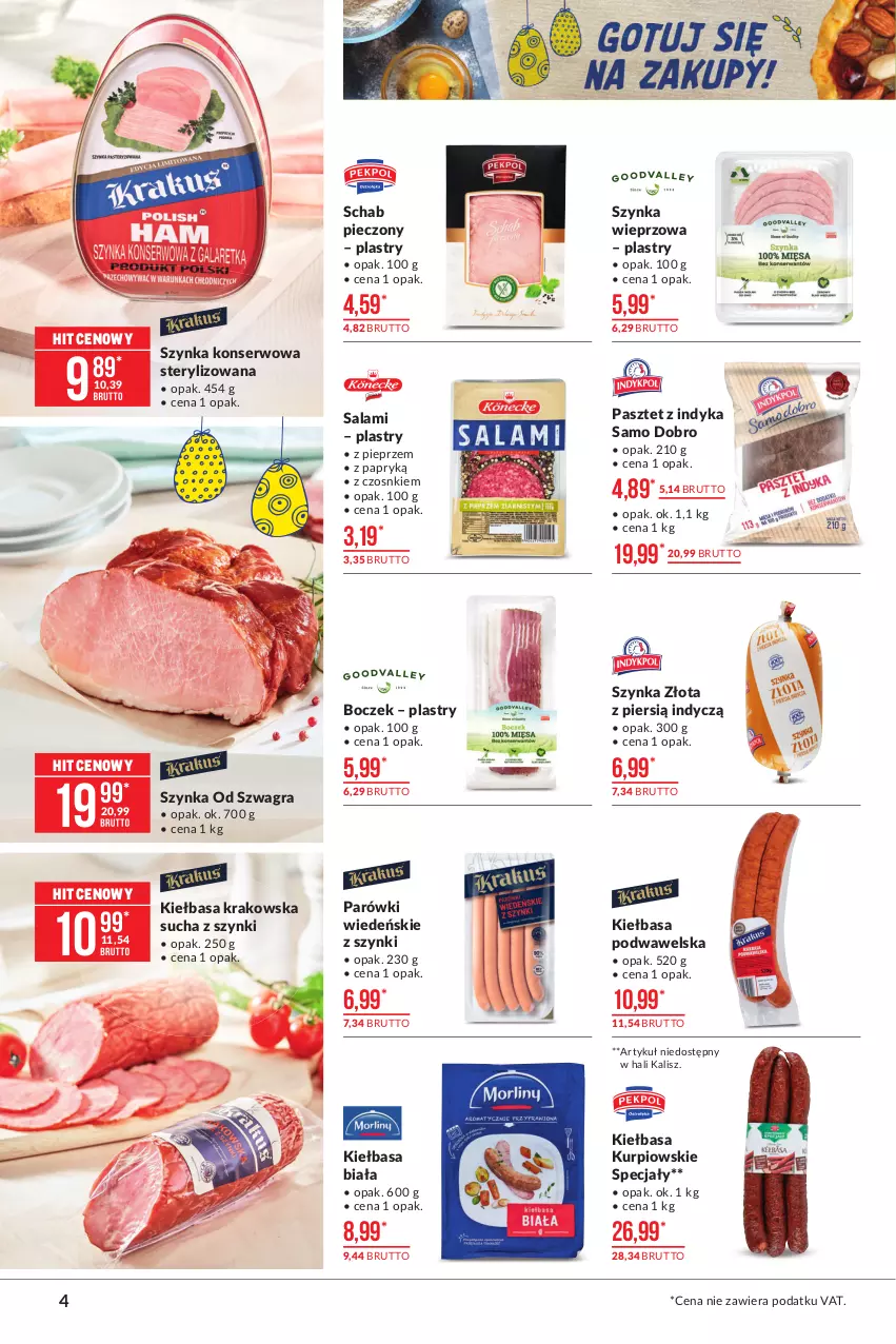 Gazetka promocyjna Makro - [Oferta promocyjna] Artykuły spożywcze - ważna 23.03 do 03.04.2021 - strona 4 - produkty: Boczek, Gra, Kiełbasa, Kiełbasa biała, Kiełbasa krakowska, Kiełbasa podwawelska, Parówki, Pasztet, Pasztet z indyka, Piec, Pieprz, Salami, Schab pieczony, Ser, Szynka, Szynka konserwowa, Szynka wieprzowa, Wawel