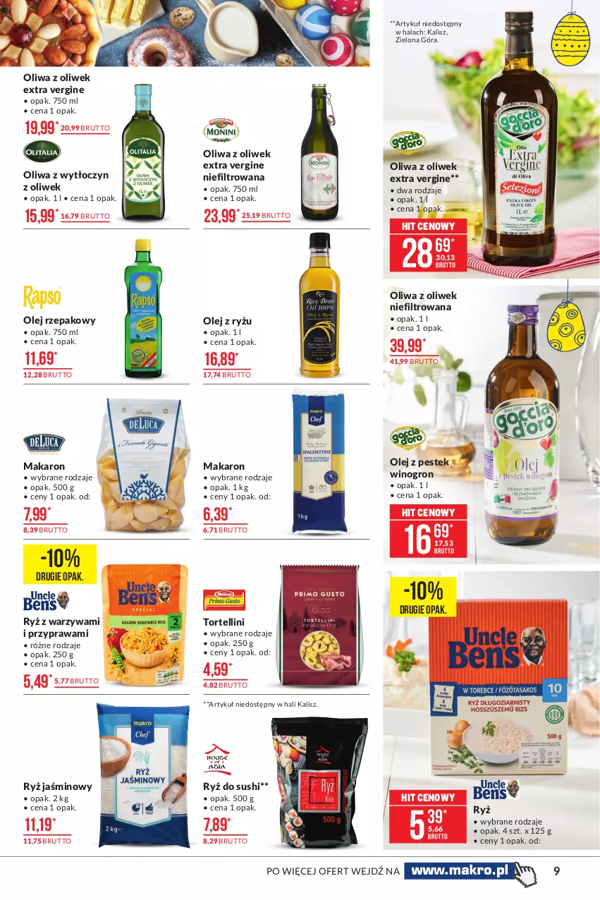 Gazetka promocyjna Makro - [Oferta promocyjna] Artykuły spożywcze - ważna 23.03 do 03.04.2021 - strona 9 - produkty: Gin, Makaron, Olej, Olej rzepakowy, Oliwa z oliwek, Ryż, Ryż do sushi, Stek, Sushi, Warzywa, Wino