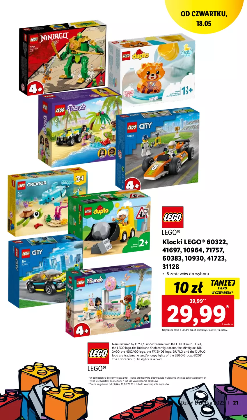 Gazetka promocyjna Lidl - KATALOG DZIEŃ DZIECKA - ważna 08.05 do 01.06.2023 - strona 21 - produkty: Fa, Klocki, LEGO, Ser