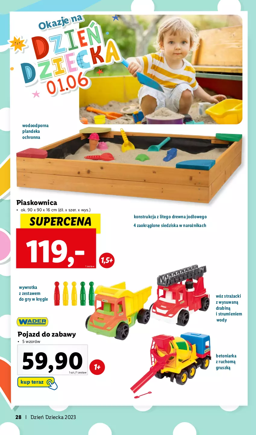 Gazetka promocyjna Lidl - KATALOG DZIEŃ DZIECKA - ważna 08.05 do 01.06.2023 - strona 28 - produkty: Gry, Narożnik, Pojazd, Por, Rum, Tera, Wóz strażacki, Wywrotka