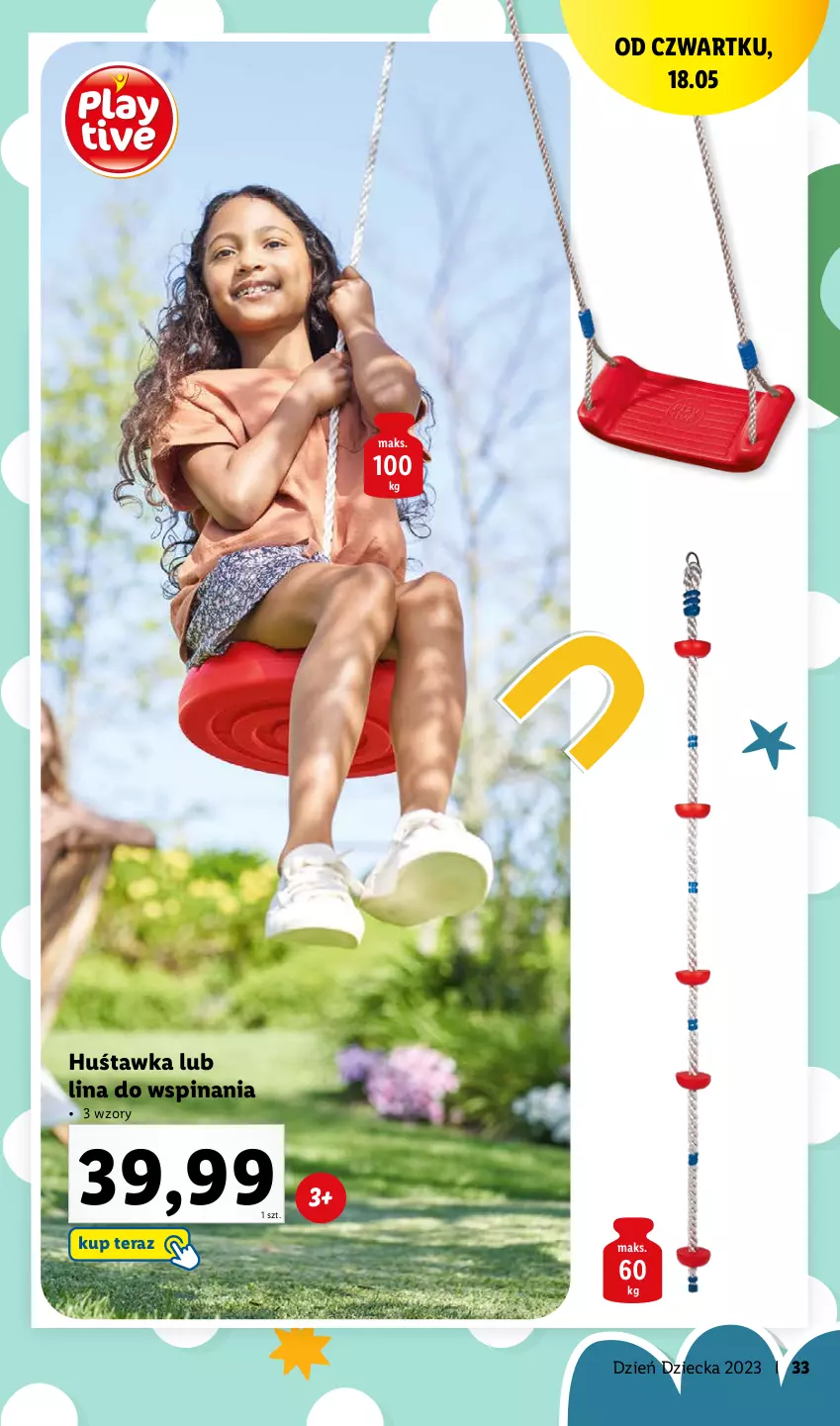 Gazetka promocyjna Lidl - KATALOG DZIEŃ DZIECKA - ważna 08.05 do 01.06.2023 - strona 33 - produkty: Huśtawka, Tera