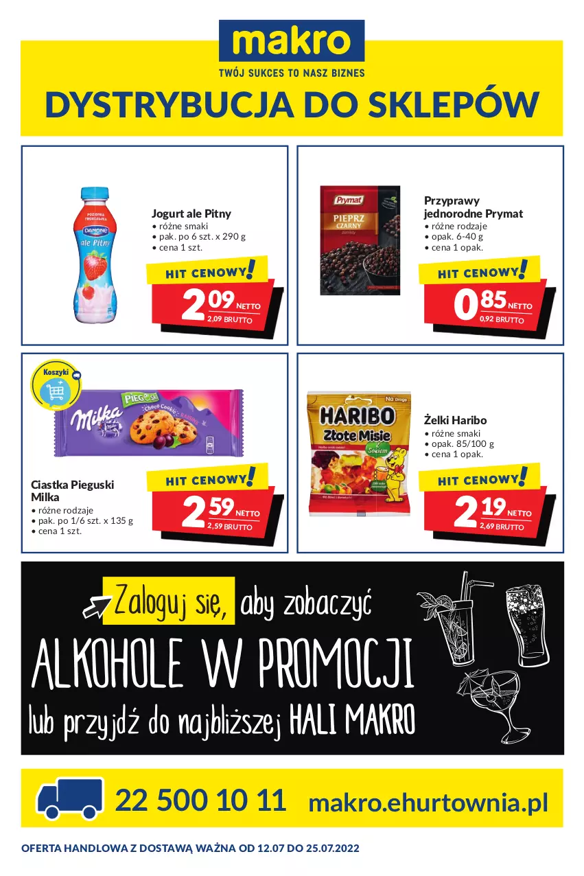 Gazetka promocyjna Makro - [Oferta promocyjna] Dostawy - ważna 12.07 do 25.07.2022 - strona 1 - produkty: Ciastka, Haribo, Jogurt, Milka, Prymat, Przyprawy