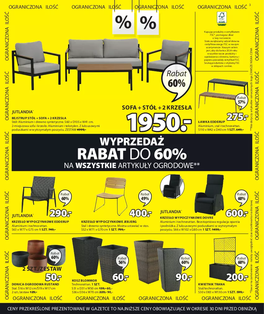 Gazetka promocyjna Jysk - Oferta tygodnia - ważna 26.07 do 29.08.2023 - strona 4 - produkty: Fa, Gra, Kosz, Krzesło, Kwietnik, Papier, Poduszka, Rust, Sofa, Stół, Top, Tran