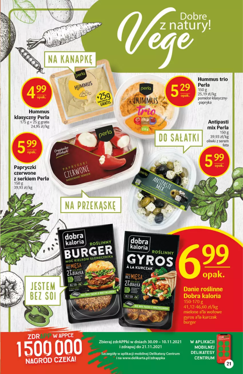 Gazetka promocyjna Delikatesy Centrum - Gazetka DC44 n. fresh - ważna 04.11 do 09.11.2021 - strona 21 - produkty: Burger, Feta, Gra, Hummus, Mobil, Mus, Oliwki, Rum, Ser