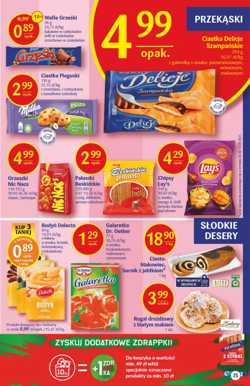 Gazetka promocyjna Delikatesy Centrum - Gazetka DC44 n. fresh - ważna 04.11 do 09.11.2021 - strona 25 - produkty: Beskidzki, Budyń, Ciastka, Delecta, Deser, Dr. Oetker, Gala, Galaretka, Grześki, Kakao, Kawa, Makowiec, Mango, Orzeszki, Rogal, Ser