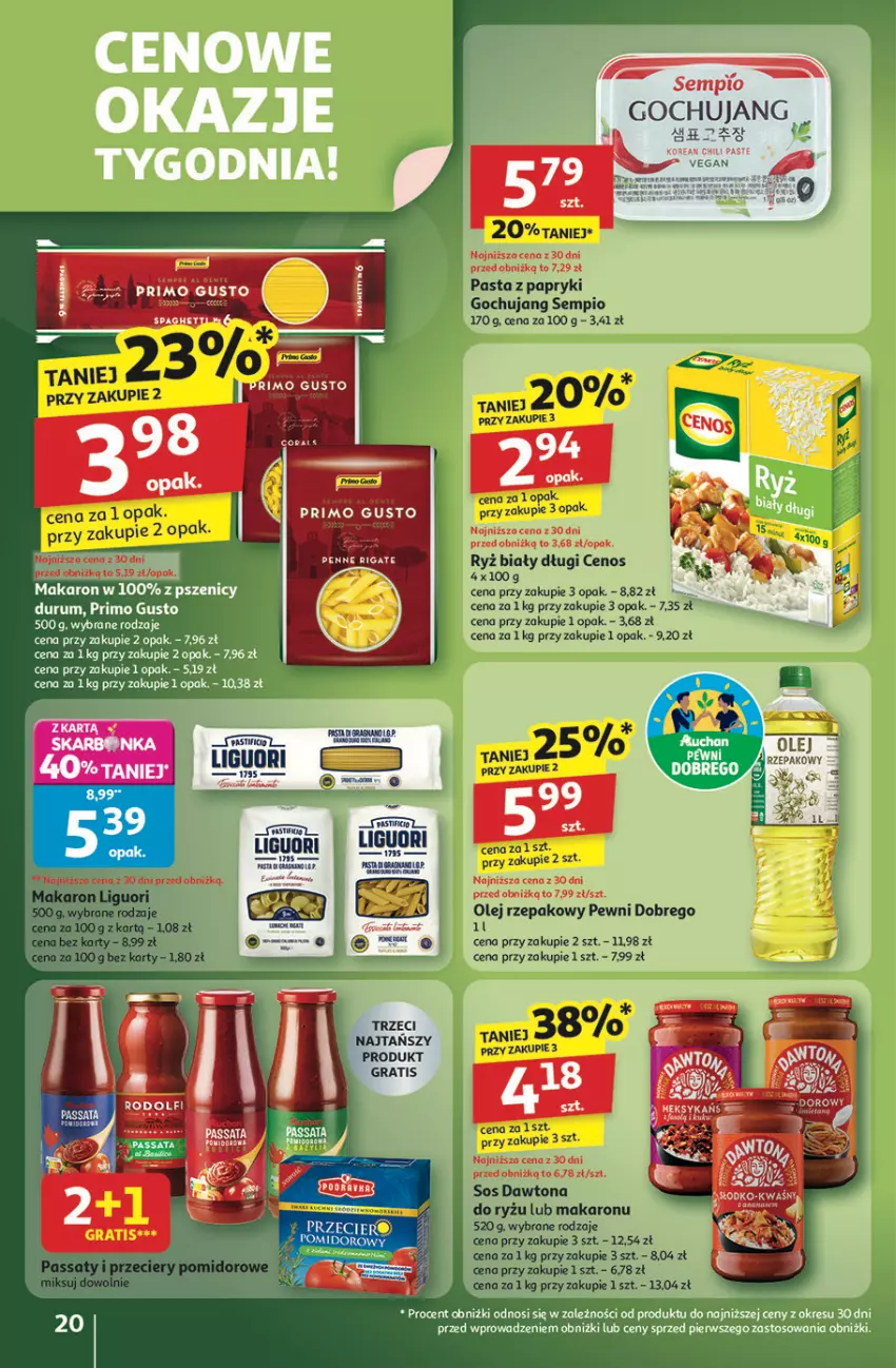 Gazetka promocyjna Auchan - Gazetka Wielkie przeboje cenowe Hipermarket Auchan - ważna 16.10 do 22.10.2025 - strona 20 - produkty: Cenos, Dawtona, Gra, Koc, Makaron, Odol, Olej, Olej rzepakowy, Piwa, Ryż, Ryż biały, Sos