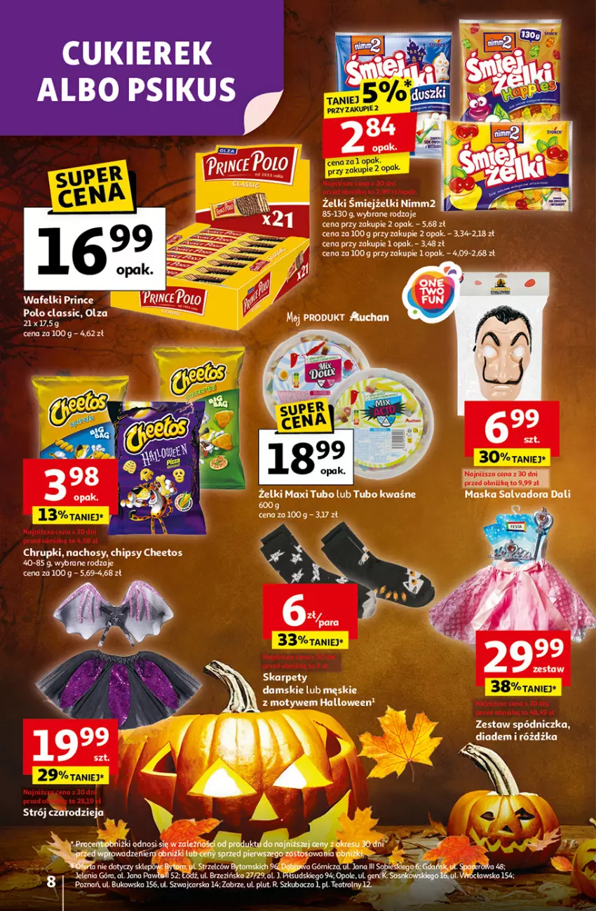 Gazetka promocyjna Auchan - Gazetka Wielkie przeboje cenowe Hipermarket Auchan - ważna 16.10 do 22.10.2025 - strona 8 - produkty: Cars, Cheetos, Chipsy, Chrupki, Karp, Maska, Nimm2, Taca