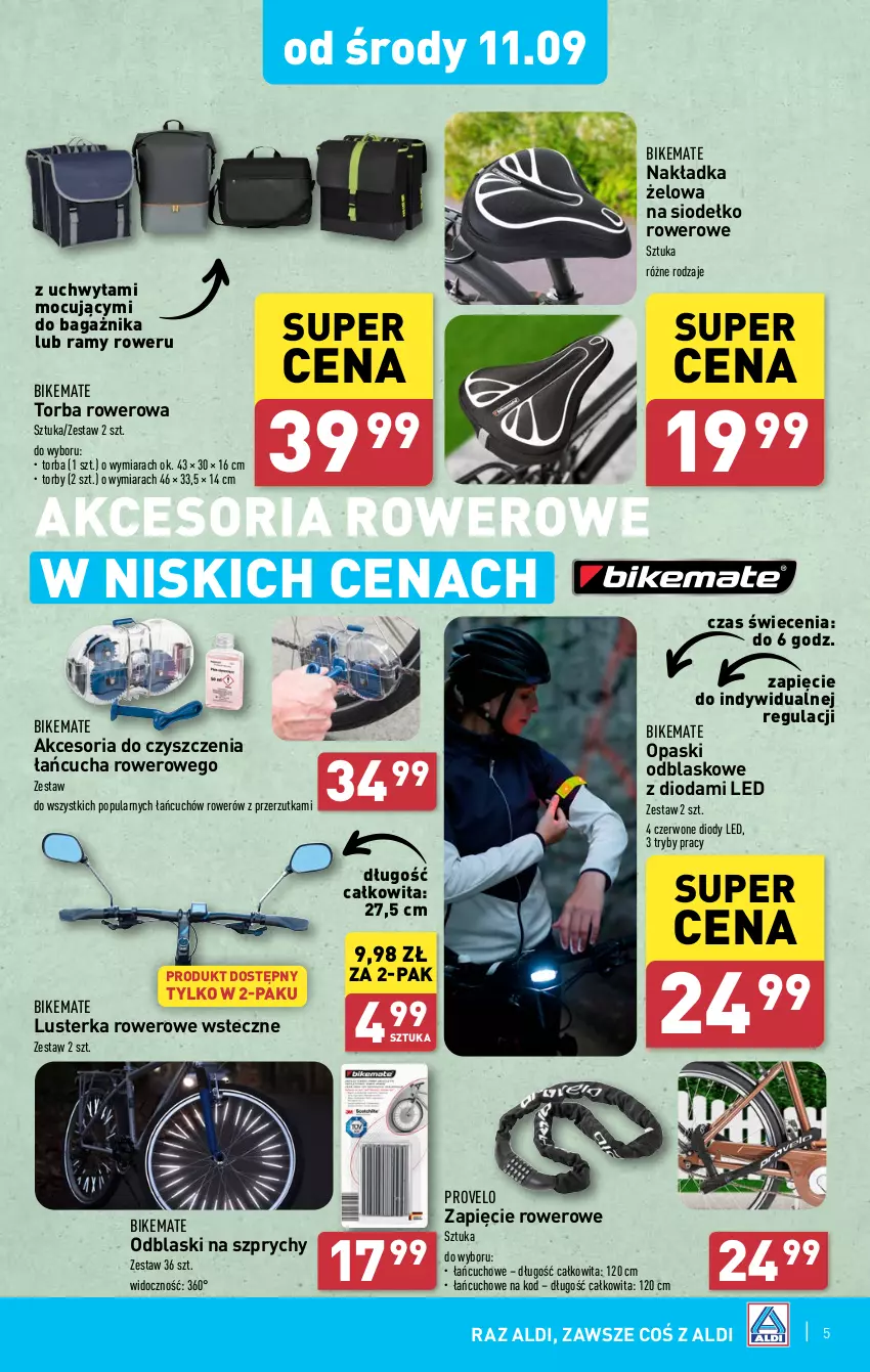 Gazetka promocyjna Aldi - Artykuły przemysłowe i tekstylia - ważna 11.09 do 14.09.2024 - strona 5 - produkty: O Bag, Rower, Torba