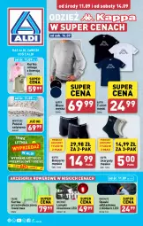 Gazetka promocyjna Aldi - Artykuły przemysłowe i tekstylia - Gazetka - ważna od 14.09 do 14.09.2024 - strona 1 - produkty: Ser, Pościel, Kurtka, Karp, T-shirt, Rower, Bluza, Bokserki