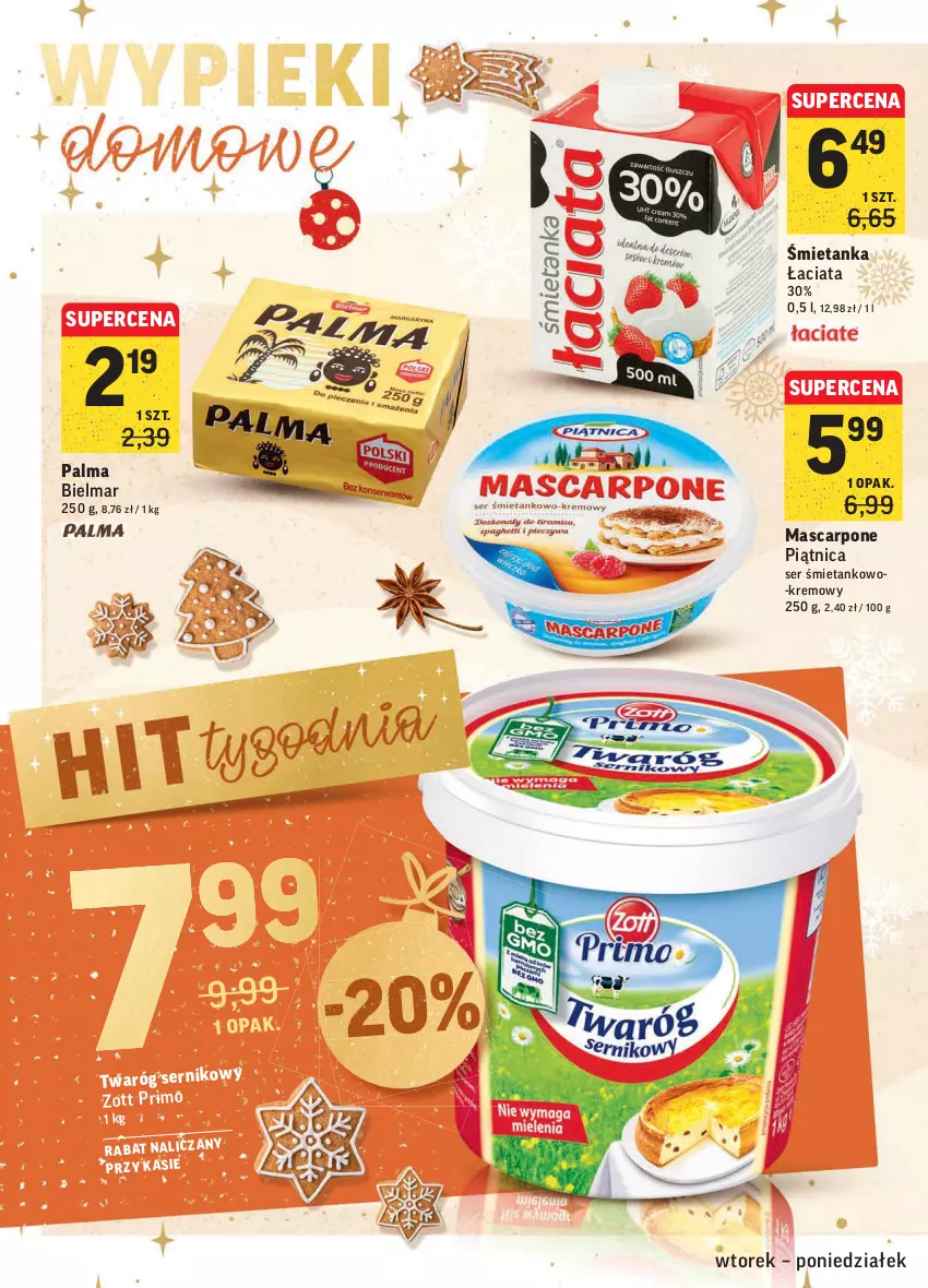 Gazetka promocyjna Intermarche - Gazetka promocyjna - ważna 07.12 do 13.12.2021 - strona 2 - produkty: Mascarpone, Palma, Piątnica, Ser, Twaróg, Zott, Zott Primo