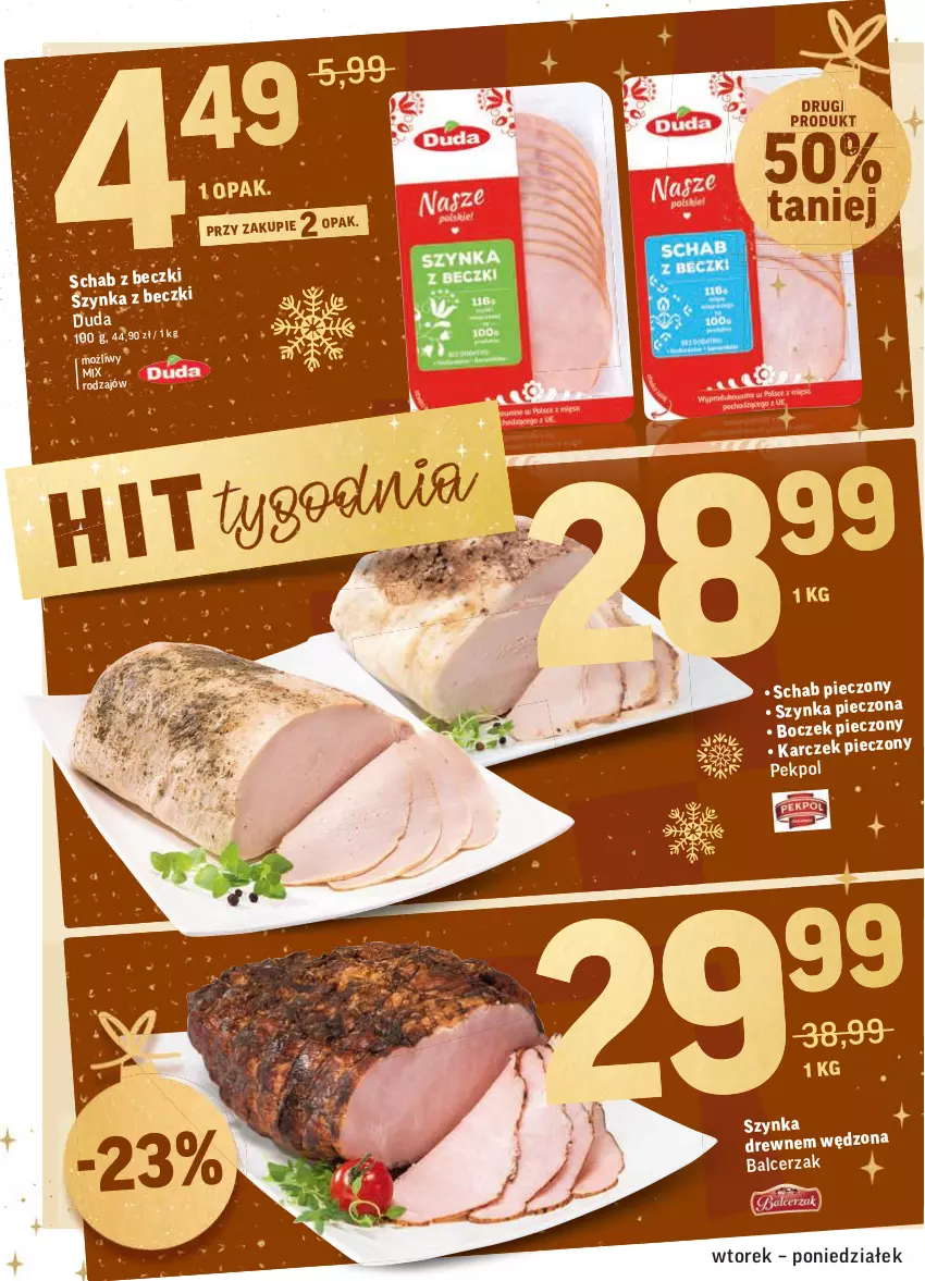 Gazetka promocyjna Intermarche - Gazetka promocyjna - ważna 07.12 do 13.12.2021 - strona 22 - produkty: Boczek, Boczek pieczony, Duda, Pekpol, Piec, Schab pieczony