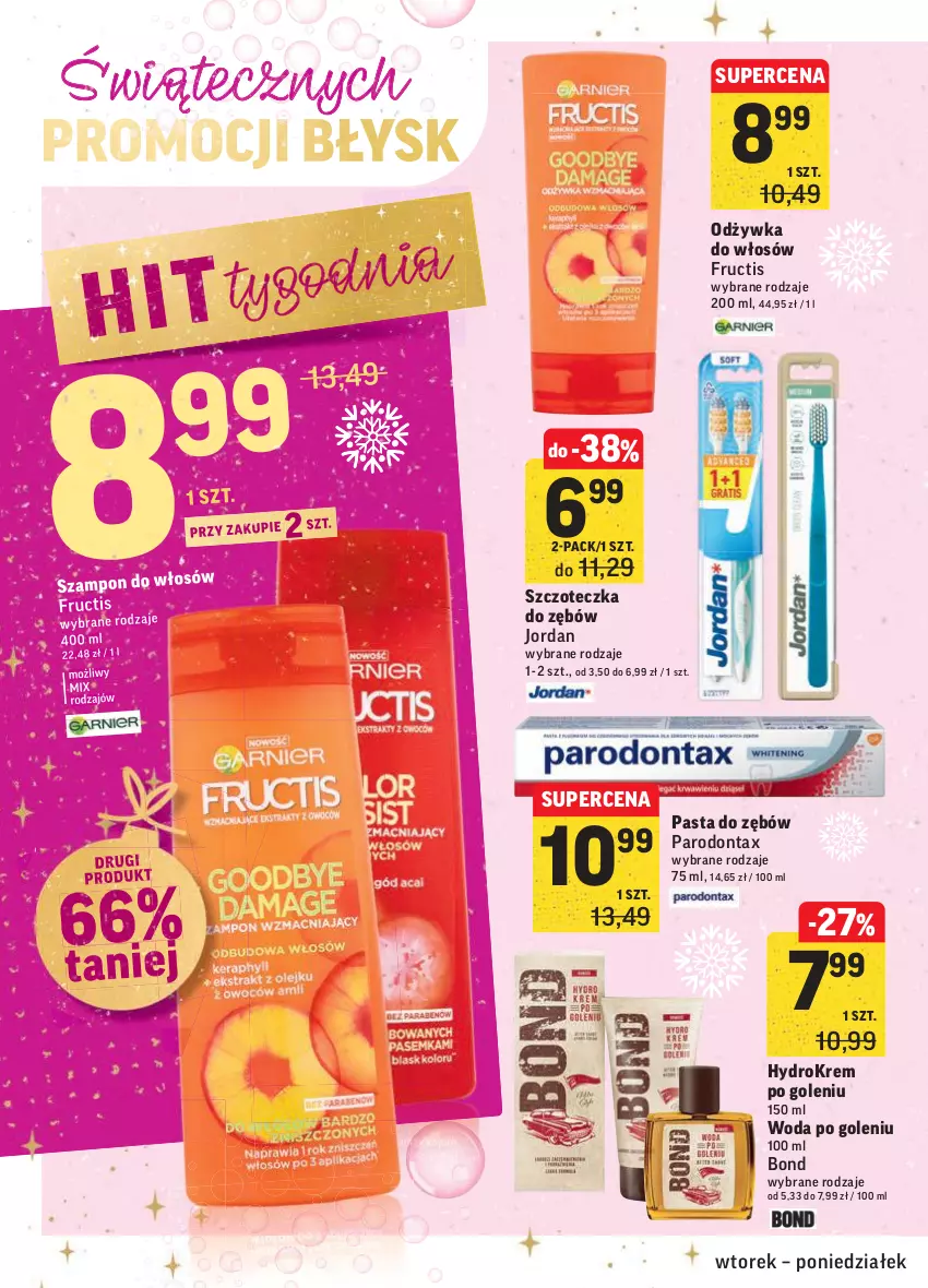 Gazetka promocyjna Intermarche - Gazetka promocyjna - ważna 07.12 do 13.12.2021 - strona 40 - produkty: Fructis, Odżywka, Parodontax, Pasta do zębów, Szampon, Szczoteczka, Szczoteczka do zębów, Woda, Woda po goleniu