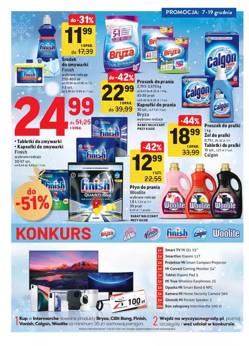 Gazetka promocyjna Intermarche - Gazetka promocyjna - ważna 07.12 do 13.12.2021 - strona 42 - produkty: Bryza, Calgon, Finish, Kapsułki do prania, LG, Płyn do prania, Pralki, Proszek do prania, Tablet, Tabletki do zmywarki, Woolite, Zmywarki