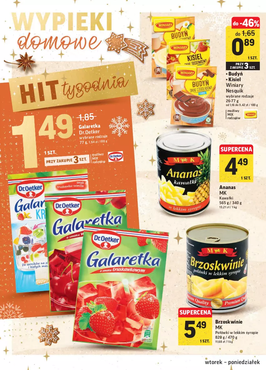 Gazetka promocyjna Intermarche - Gazetka promocyjna - ważna 07.12 do 13.12.2021 - strona 6 - produkty: Ananas, Brzoskwinie, Budyń, Gala, Galaretka, Kawa, Kisiel, Nesquik, Syrop, Winiary