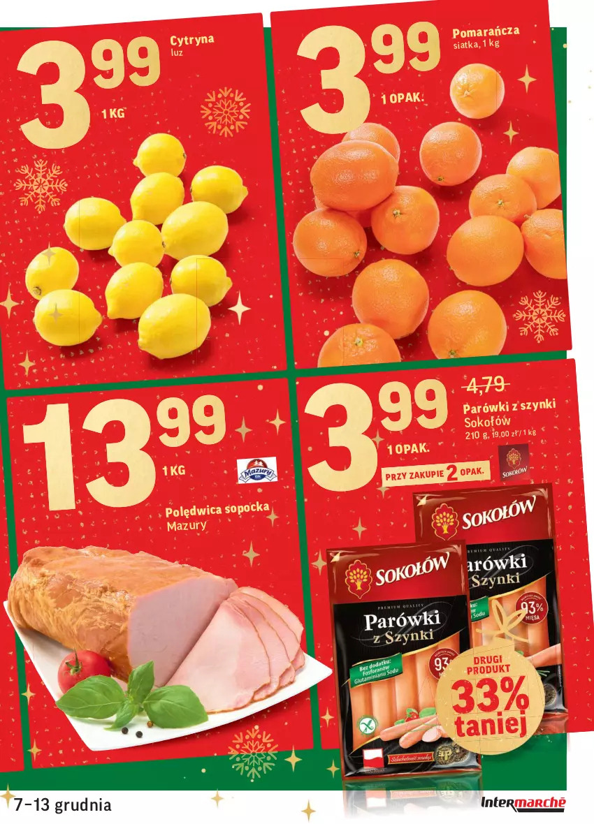 Gazetka promocyjna Intermarche - Gazetka promocyjna - ważna 07.12 do 13.12.2021 - strona 9 - produkty: Parówki, Sok