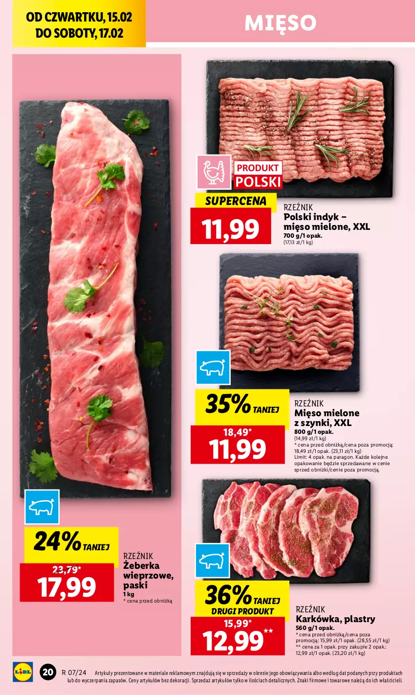 Gazetka promocyjna Lidl - GAZETKA - ważna 15.02 do 17.02.2024 - strona 22 - produkty: Mięso, Mięso mielone, Mięso mielone z szynki, Olej