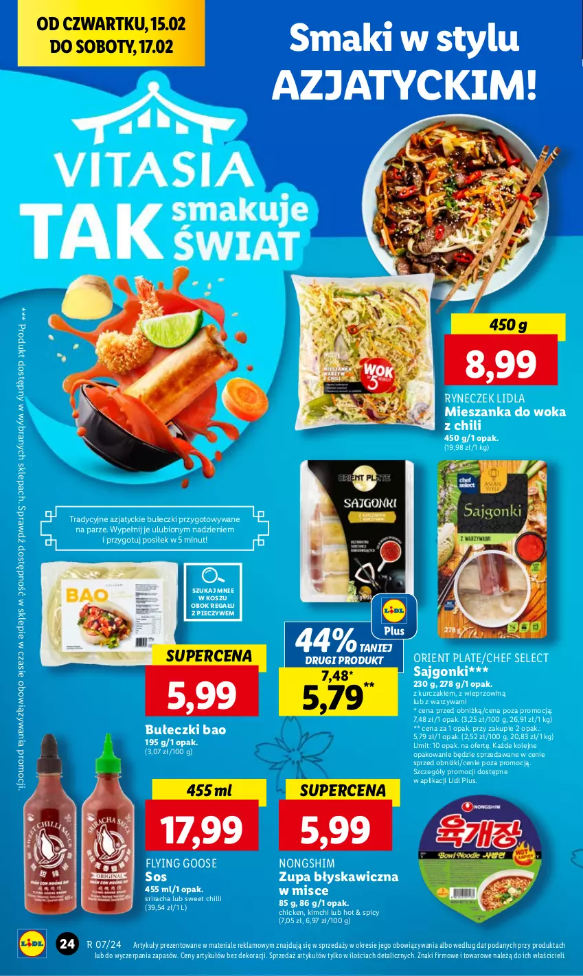 Gazetka promocyjna Lidl - GAZETKA - ważna 15.02 do 17.02.2024 - strona 28 - produkty: Bułeczki, Kosz, Kurczak, Olej, Piec, Regał, Sajgonki, Sos, Warzywa, Zupa