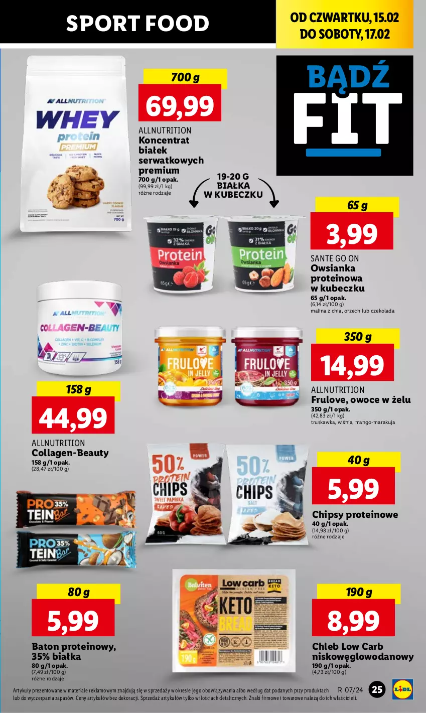 Gazetka promocyjna Lidl - GAZETKA - ważna 15.02 do 17.02.2024 - strona 29 - produkty: Baton, Chia, Chipsy, Chleb, Czekolada, Mango, Owoce, Owsianka, Por, Sante, Ser, Sport, Woda