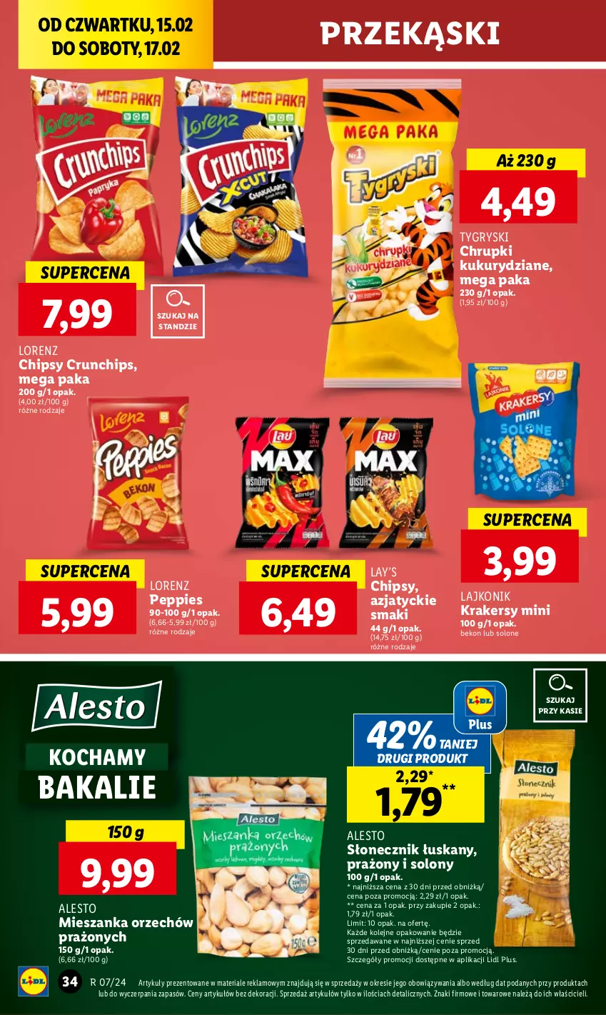 Gazetka promocyjna Lidl - GAZETKA - ważna 15.02 do 17.02.2024 - strona 38 - produkty: Beko, Chipsy, Chrupki, Crunchips, Gry, Koc, Krakersy, Lajkonik, Lay’s, Lorenz, Olej