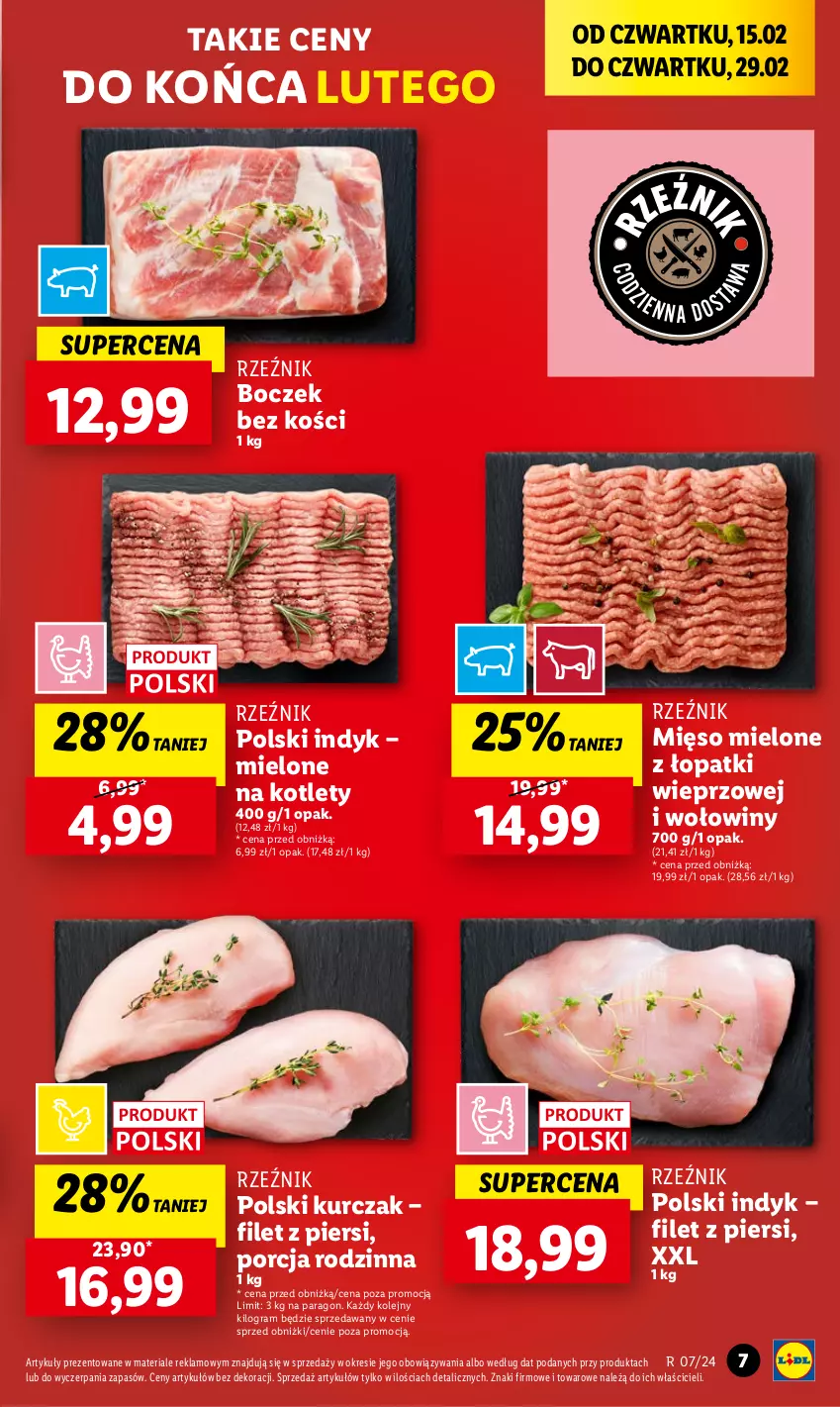 Gazetka promocyjna Lidl - GAZETKA - ważna 15.02 do 17.02.2024 - strona 7 - produkty: Boczek, Boczek bez kości, Gra, Kotlet, Kurczak, Mięso, Mięso mielone, Mięso mielone z łopatki wieprzowej, Olej, Por