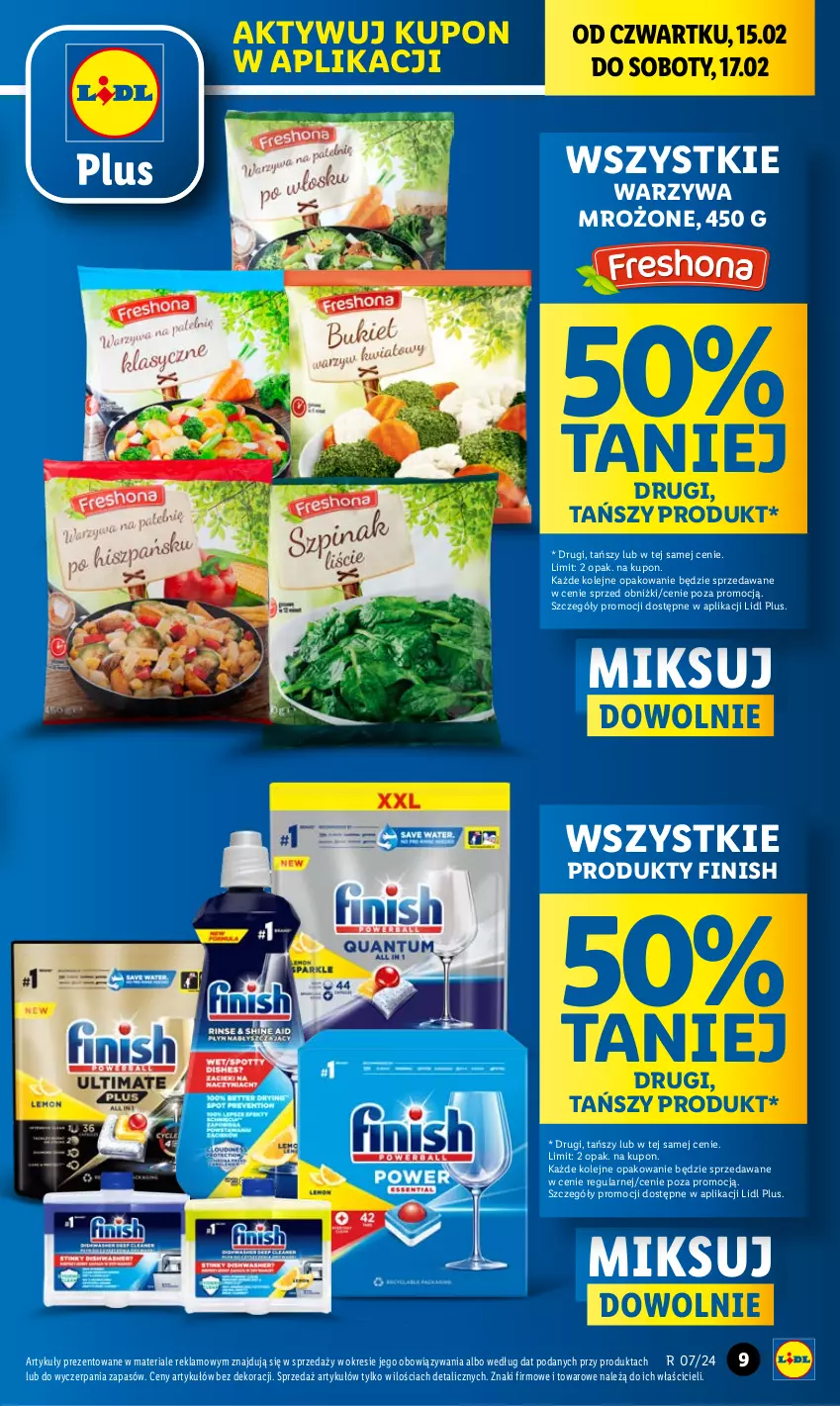 Gazetka promocyjna Lidl - GAZETKA - ważna 15.02 do 17.02.2024 - strona 9 - produkty: Finish, Olej, Warzywa