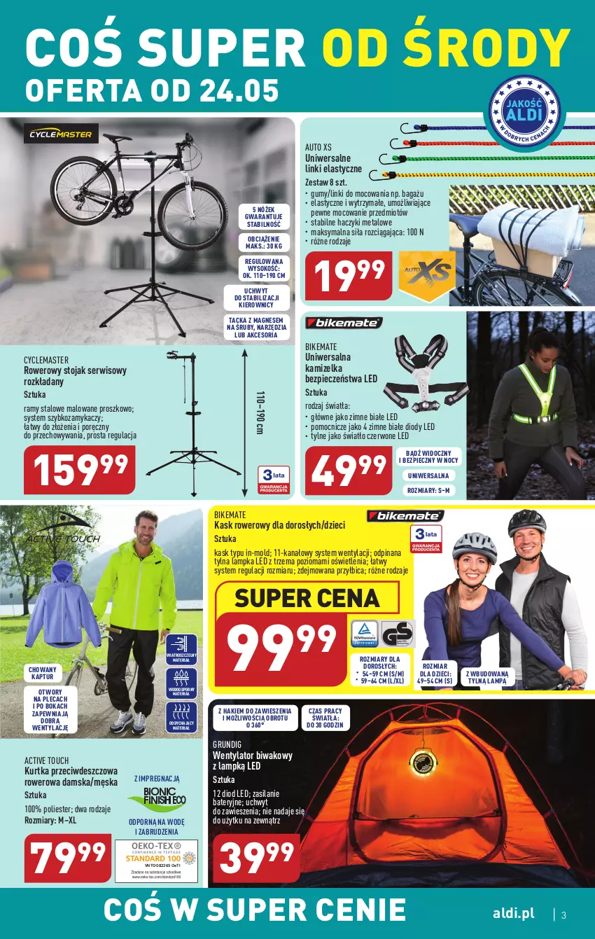 Gazetka promocyjna Aldi - ALDI ma to COŚ - ważna 24.05 do 27.05.2023 - strona 3 - produkty: BIC, Dzieci, Haczyk, Kamizelka, Kask, Kurtka, Piec, Por, Rower, Ser, Silan, Sok, Stojak