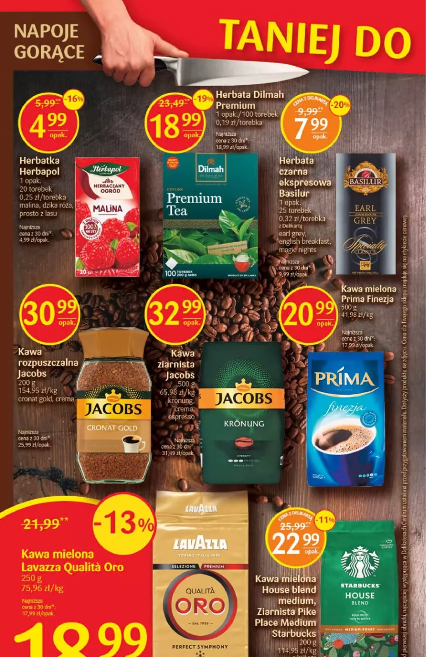 Gazetka promocyjna Delikatesy Centrum - Gazetka DC03 - ważna 19.01 do 25.01.2023 - strona 26 - produkty: Dilmah, Dzika róża, Fa, Gin, Herbaciany ogrod, Herbapol, Herbata, Jacobs, Kawa, Kawa mielona, Napoje, Prima, Róża, Torebka