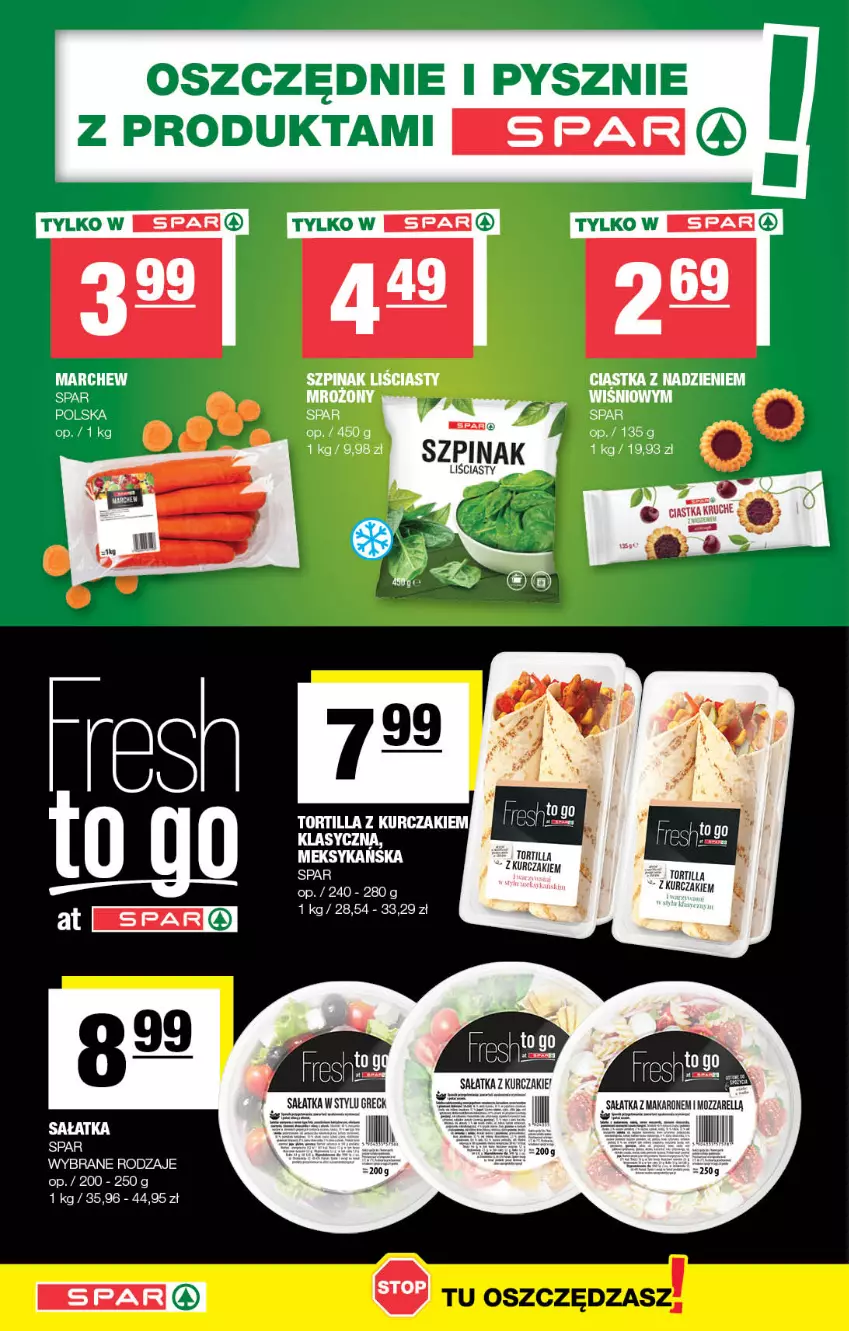 Gazetka promocyjna Spar - Spar - ważna 29.01 do 08.02.2023 - strona 10 - produkty: Ciastka, Kurczak, Sałat, Sałatka, Szpinak, Tortilla