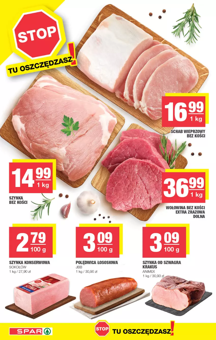 Gazetka promocyjna Spar - Spar - ważna 29.01 do 08.02.2023 - strona 4 - produkty: Gra, Krakus, Polędwica, Schab wieprzowy, Ser, Sok, Sokołów, Sos, Szynka, Szynka konserwowa, Wołowina, Wołowina bez kości
