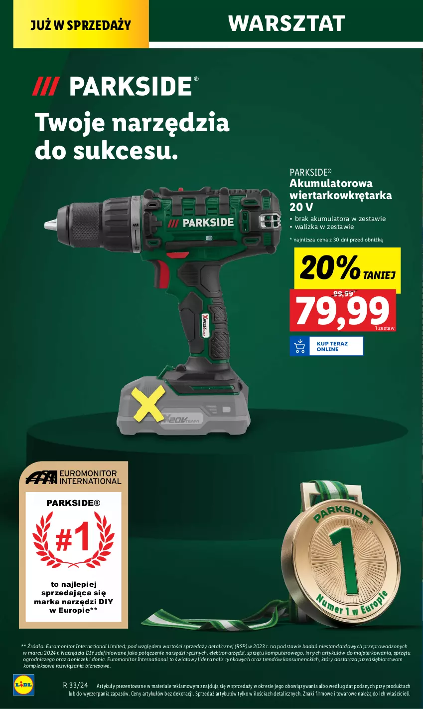 Gazetka promocyjna Lidl - GAZETKA - ważna 16.08 do 17.08.2024 - strona 14 - produkty: Akumulator, Akumulatorowa wiertarkowkrętark, Komputer, Monitor, Parkside, Tarka, Walizka, Wiertarkowkrętarka, Wkręt, Wkrętarka