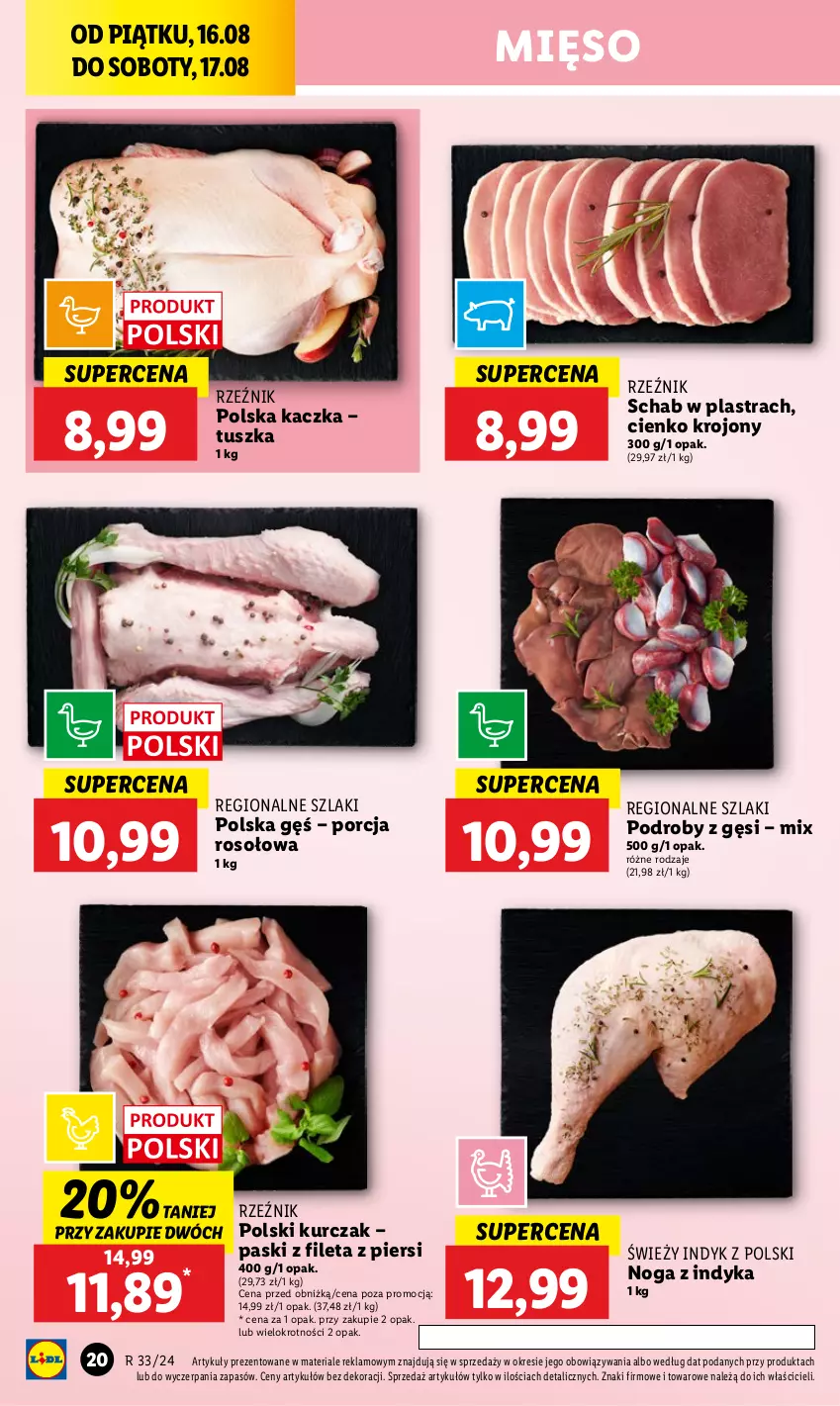 Gazetka promocyjna Lidl - GAZETKA - ważna 16.08 do 17.08.2024 - strona 24 - produkty: Kaczka, Kurczak, Mięso, Por, Tusz