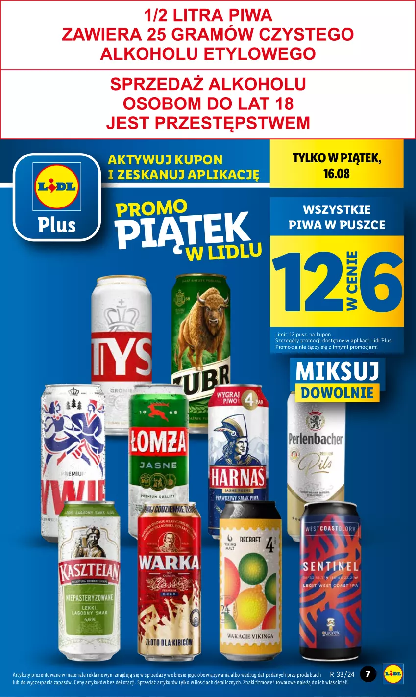 Gazetka promocyjna Lidl - GAZETKA - ważna 16.08 do 17.08.2024 - strona 7 - produkty: Piwa