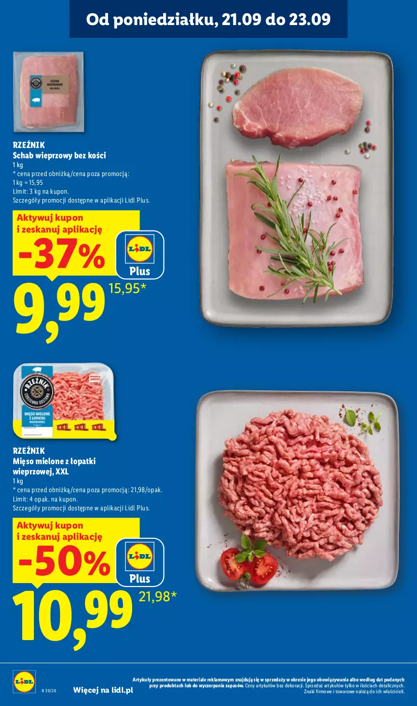 Gazetka promocyjna Lidl - Gazetka ważna od 21.09. do 23.09 - ważna 21.09 do 23.09.2026 - strona 14 - produkty: Mięso, Mięso mielone, Mięso mielone z łopatki wieprzowej, Schab wieprzowy