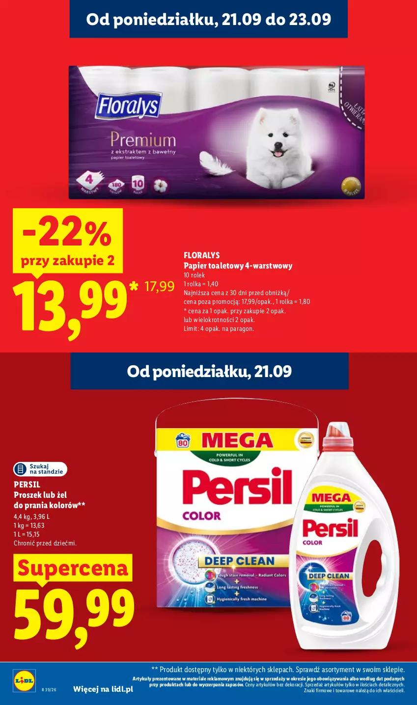 Gazetka promocyjna Lidl - Gazetka ważna od 21.09. do 23.09 - ważna 21.09 do 23.09.2026 - strona 26 - produkty: Flora, Papier, Papier toaletowy, Persil