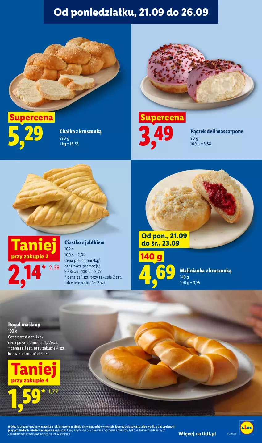 Gazetka promocyjna Lidl - Gazetka ważna od 21.09. do 23.09 - ważna 21.09 do 23.09.2026 - strona 51 - produkty: Mascarpone, Pączek, Rogal