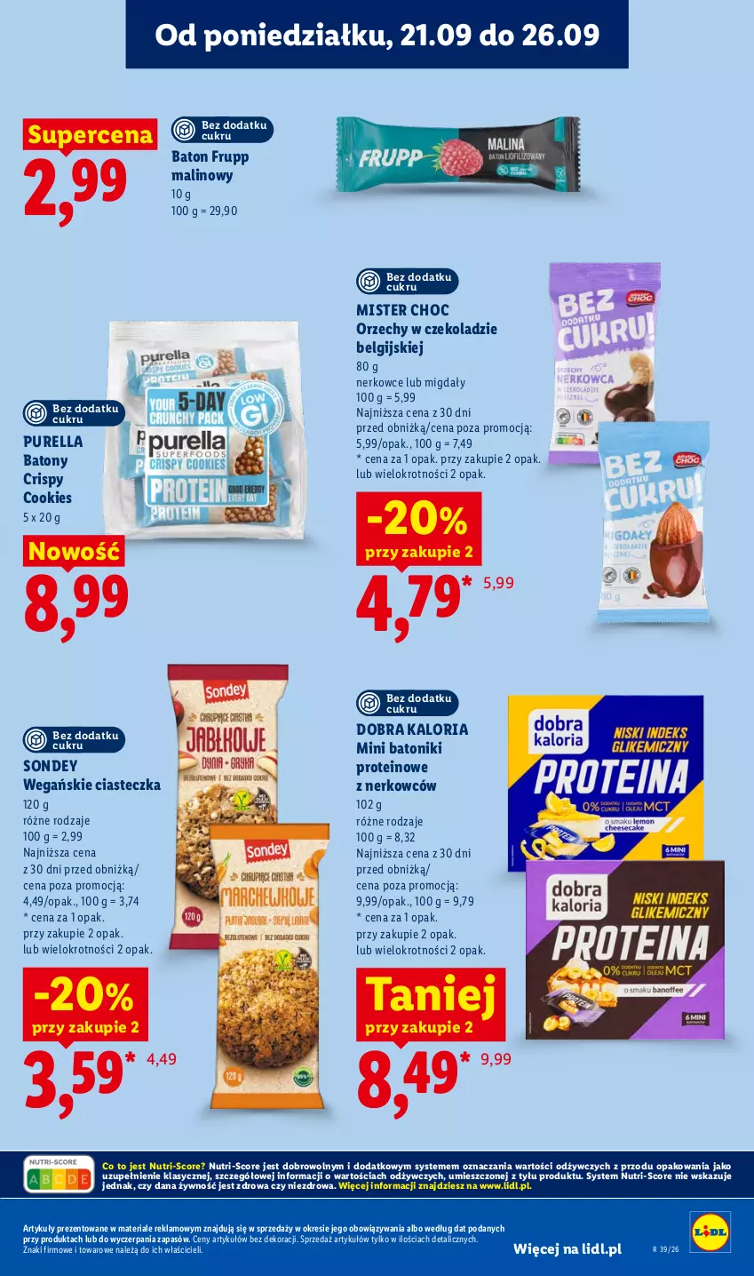 Gazetka promocyjna Lidl - Gazetka ważna od 21.09. do 23.09 - ważna 21.09 do 23.09.2026 - strona 57 - produkty: Baton, LG, Migdały, Orzechy w czekoladzie, Pur, Tonik